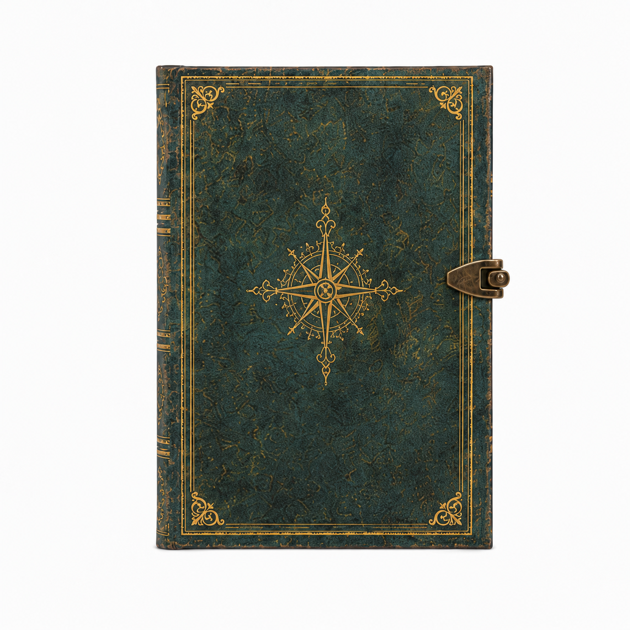 Vista trasera del cuaderno con paisaje natural continuo