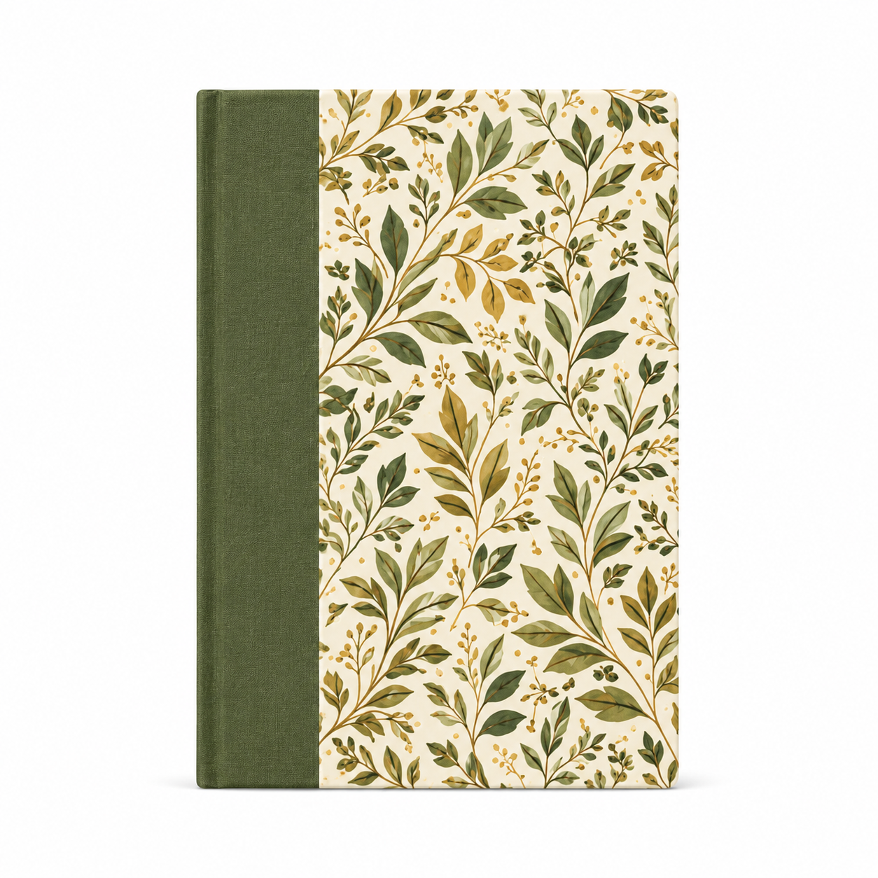 Detalle del patrón floral en la cubierta del cuaderno