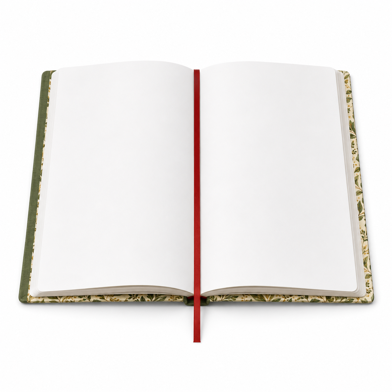Cuaderno abierto mostrando páginas rayadas y cinta marcadora roja