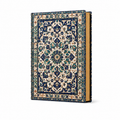 Cuaderno tapa blanda con cubierta de medallón persa azul y dorado, vista frontal
