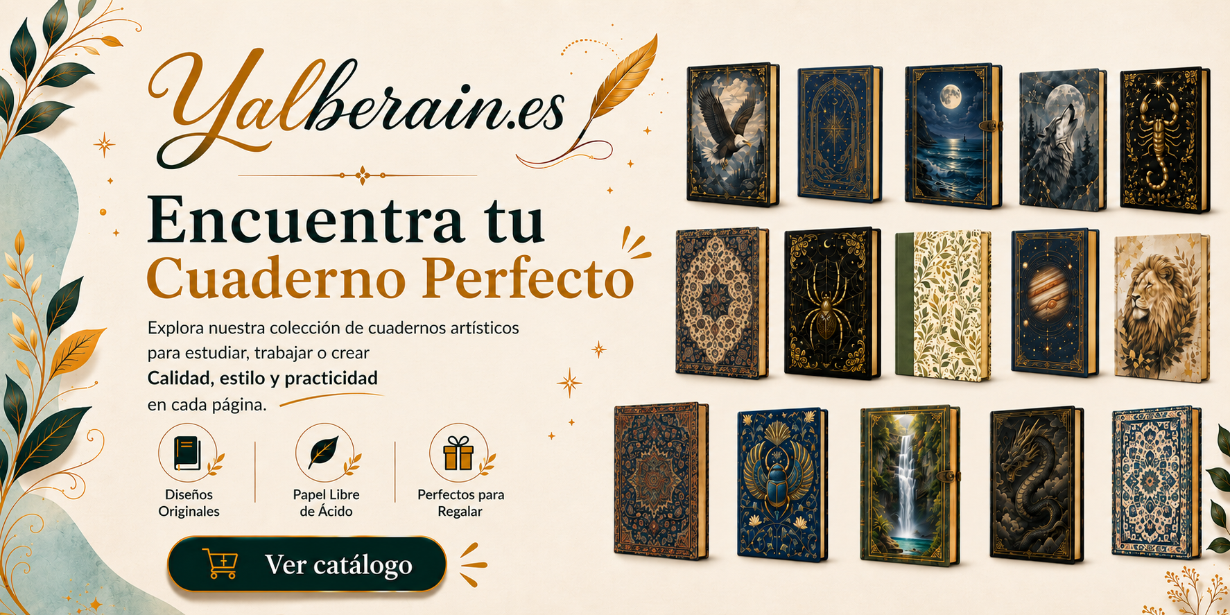 Colección Cuadernos Artísticos YALBERAIN: encuentra tu cuaderno perfecto con diseños originales, papel libre de ácido y formatos Midi, Ultra y Grande. Envío gratuito en España.